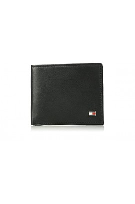 Tommy Hilfiger Men's Leather Billfold Wallet - Black